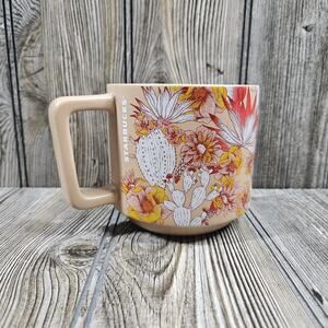Starbucks 2019 Desert Colors Cactus Floral 14 FL Oz Ceramic Coffee Mug Pink